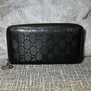 347. Gucci GG Imprimé Zip Around Long Wallet with COA